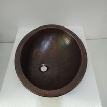 Oval Copper Sink Dark Antique 20 x 15.50 x 6 inch - Blissful Bathing Solutions