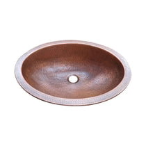 Oval Copper Sink Medium Antique 20 x 15.50 x 6 inch - Blissful Bathing Solutions