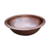 Oval Copper Sink Medium Antique 20 x 15.50 x 6 inch - Blissful Bathing Solutions