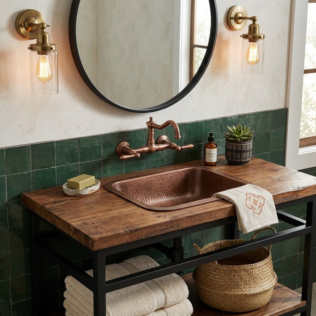 Rectangular Hammered Copper Sink - Blissful Bathing Solutions