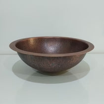 Round Hammered Copper Bowl Sink - Blissful Bathing Solutions