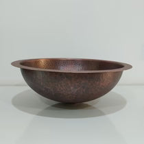 Round Hammered Copper Bowl Sink - Blissful Bathing Solutions