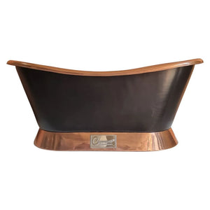 Coppersmith Creations Slanting Base Copper Bathtub Copper Inside & Base Black Outside