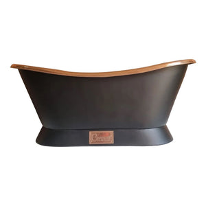 Coppersmith Creations Slanting Base Copper Bathtub Polish Copper Inside & Black Outside 1680mm