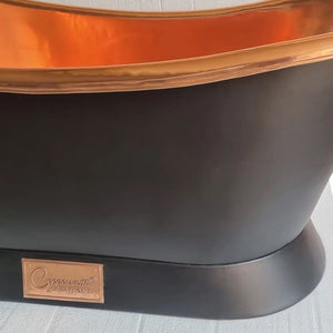 Coppersmith Creations Slanting Base Copper Bathtub Polish Copper Inside & Black Outside 1680mm