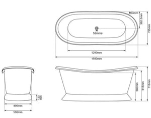 Coppersmith Creations Slanting Base Copper Bathtub Full Shining Copper Finish