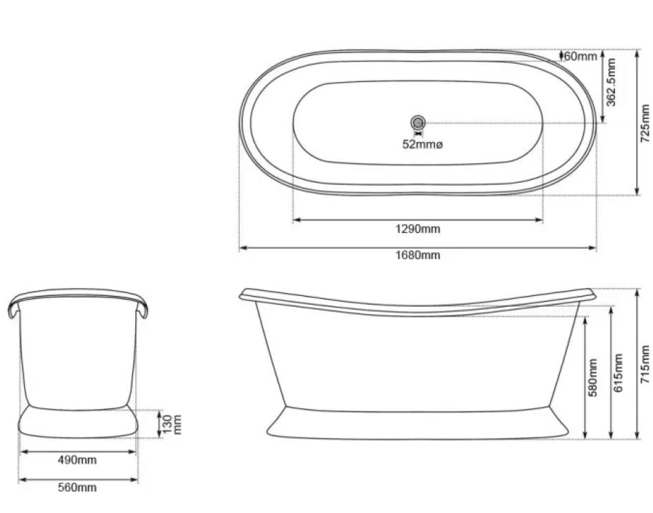 Coppersmith Creations Slanting Base Copper Bathtub Full Shining Copper Finish - Blissful Bathing Solutions
