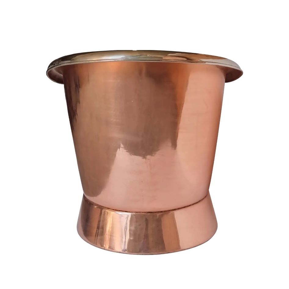 Coppersmith Creations Slanting Base Copper Bathtub Nickel Inside Copper Outside