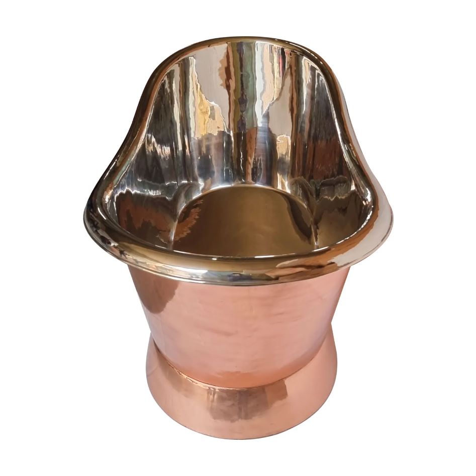 Coppersmith Creations Slanting Base Copper Bathtub Nickel Inside Copper Outside