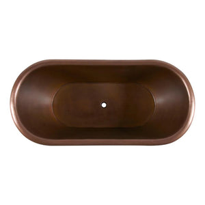 Coppersmith Creations Smooth Double Slipper Copper Bathtub