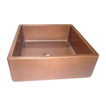 Square Double Wall Copper Sink - Blissful Bathing Solutions