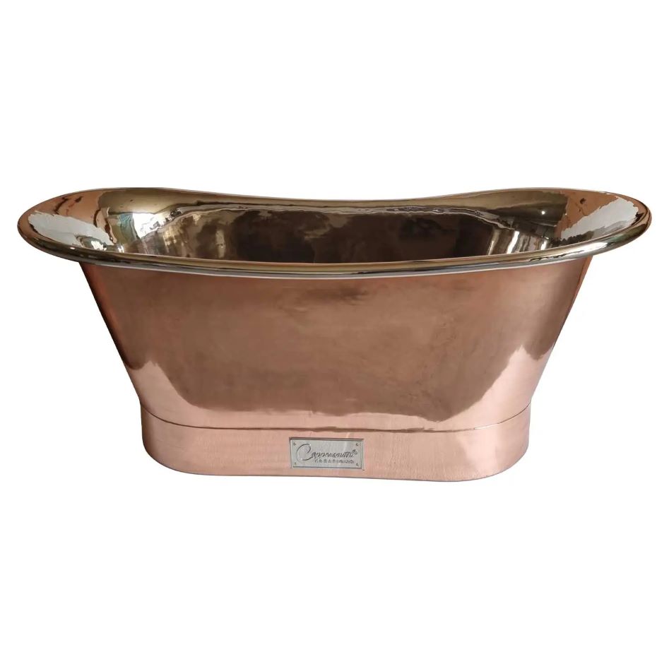 Coppersmith Creations Straight Base Copper Bathtub Nickel Inside 1700x690x710mm