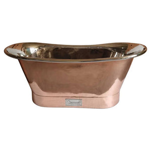 Coppersmith Creations Straight Base Copper Bathtub Nickel Inside 1700x690x710mm